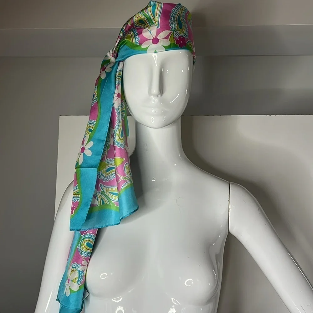 Lilly Pulitzer 100% Silk 2004 Made for Ford 56” x 13” Scarf - Perfect Condition